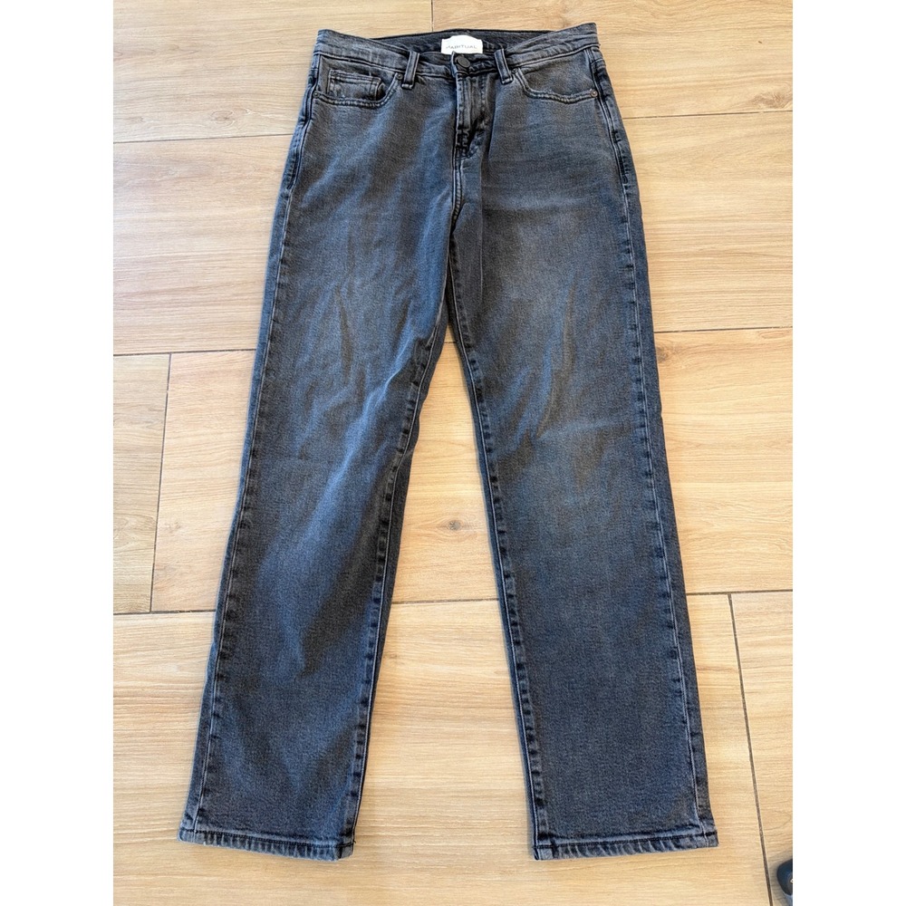 Habitual Lennox Straight Leg Jeans Faded Black High Rise‎ Denim Size 4/27